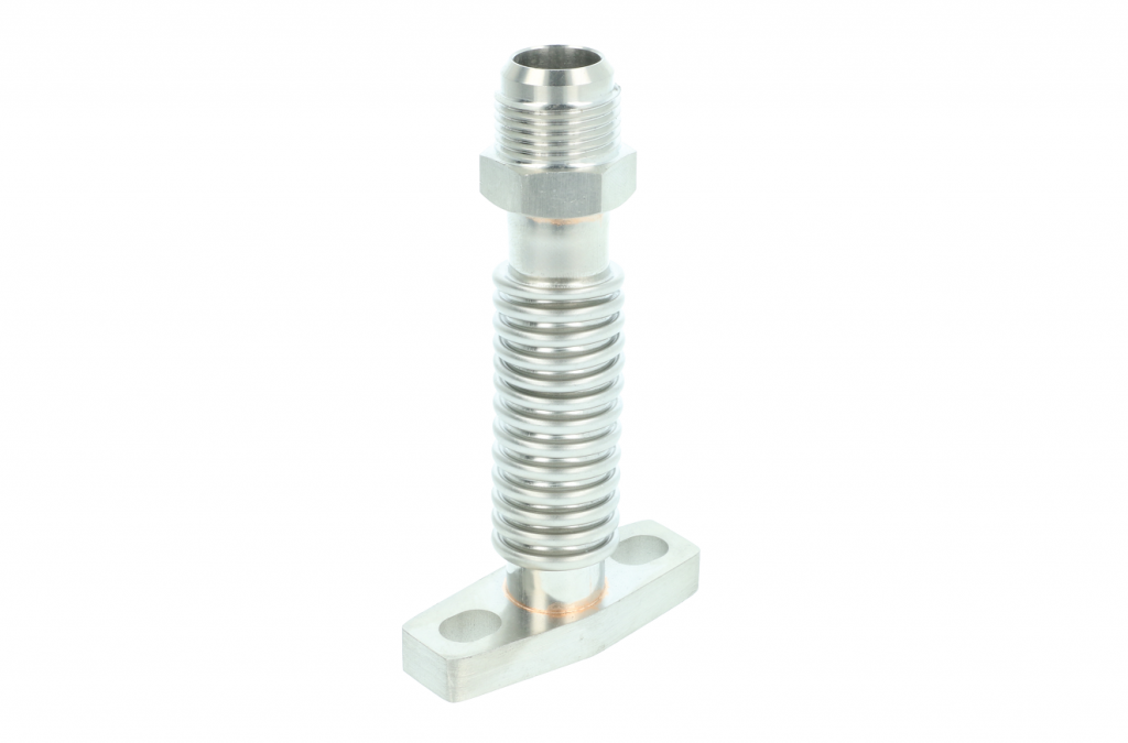 Turbozentrum 463023 Oil return flange Garrett GTX / G-series / GT-R / BorgWarner EFR - pipe flexible short version