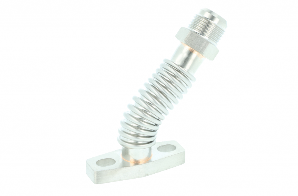 Turbozentrum 463023 Oil return flange Garrett GTX / G-series / GT-R / BorgWarner EFR - pipe flexible short version