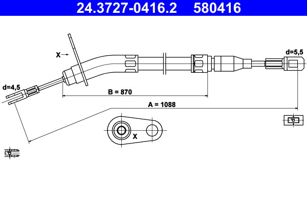BOSCH 1987482278 Parking Brake Cable Pull