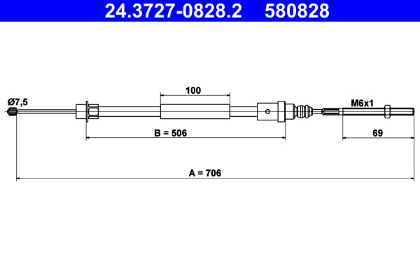 BOSCH 1987477077 Parking Brake Cable Pull