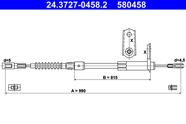 BOSCH 1987482016 Parking Brake Cable Pull