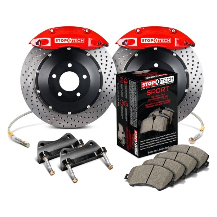 StopTech 83.435.4300.73 Sport Big Brake Kit - Front - 328x28mm Drilled - ST-40 Red