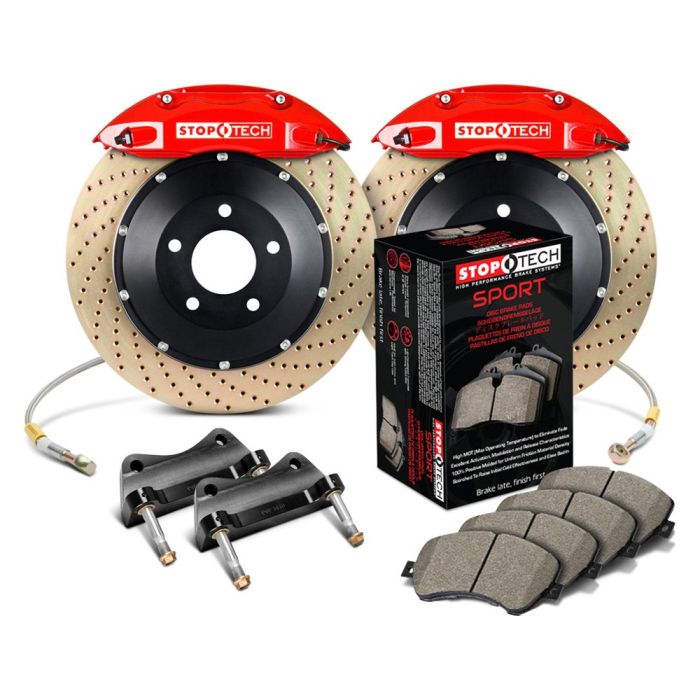StopTech 83.435.4300.71 Sport Big Brake Kit - Front - 328x28mm Drilled & Zinc Coated - ST-40 Red