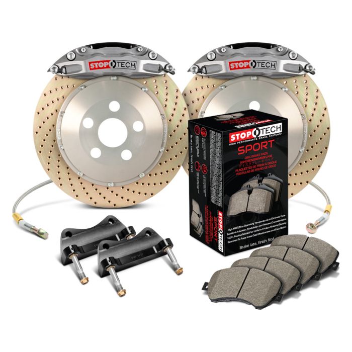 StopTech 83.838.4600.R4 Trophy Sport Big Brake Kit - Front - 332x32mm Drilled & Zinc Coated - STR-40 Anodized