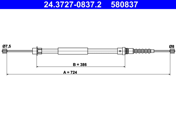 BOSCH 1987477567 Parking Brake Cable Pull