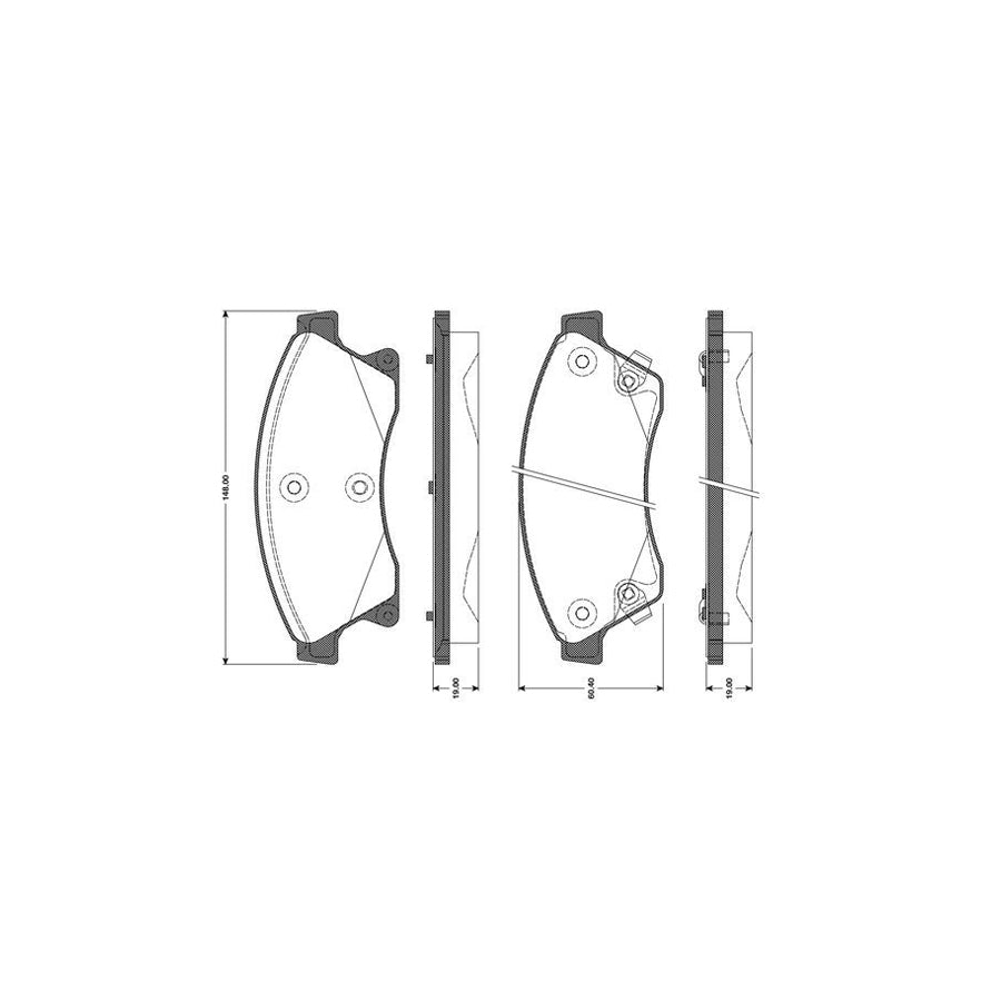 Bosch 0986Tb3104 Brake Pad Set Excl Wear Warning Contact