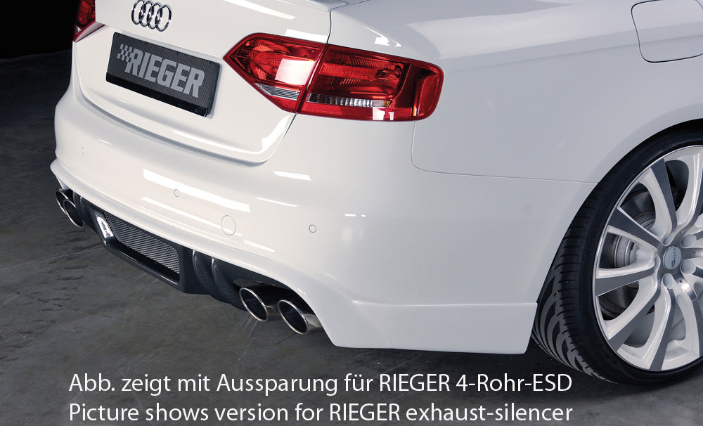 Rieger 00099081 Audi B8 B81 A4 Rear Diffuser for Twin Tailpipe Left - Carbon-Look
