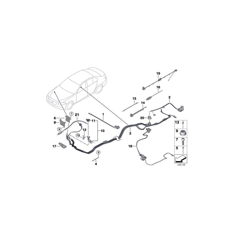 Genuine BMW 61129280495 F06 Battery Cable Positive, Below-Floor 80 mm² (Inc. M6) | Duco Car Parts UK Car Parts