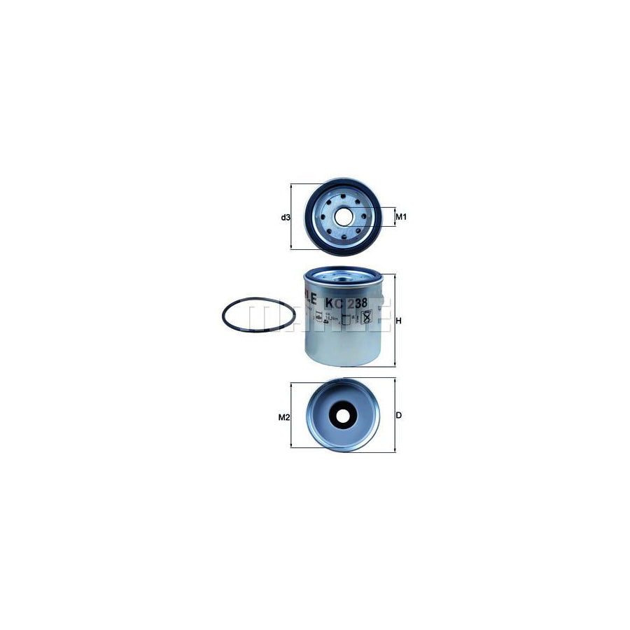 MAHLE ORIGINAL KC 238D Fuel filter Spin-on Filter
