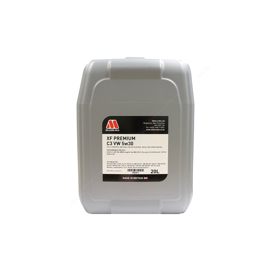 Millers Oils XF Premium C3 VW 5W-30 Fully Synthetic Engine Oil 20l
