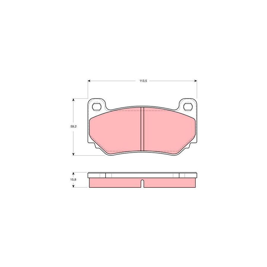 TRW Gdb1568 Brake Pad Set Not Prepared For Wear Indicator