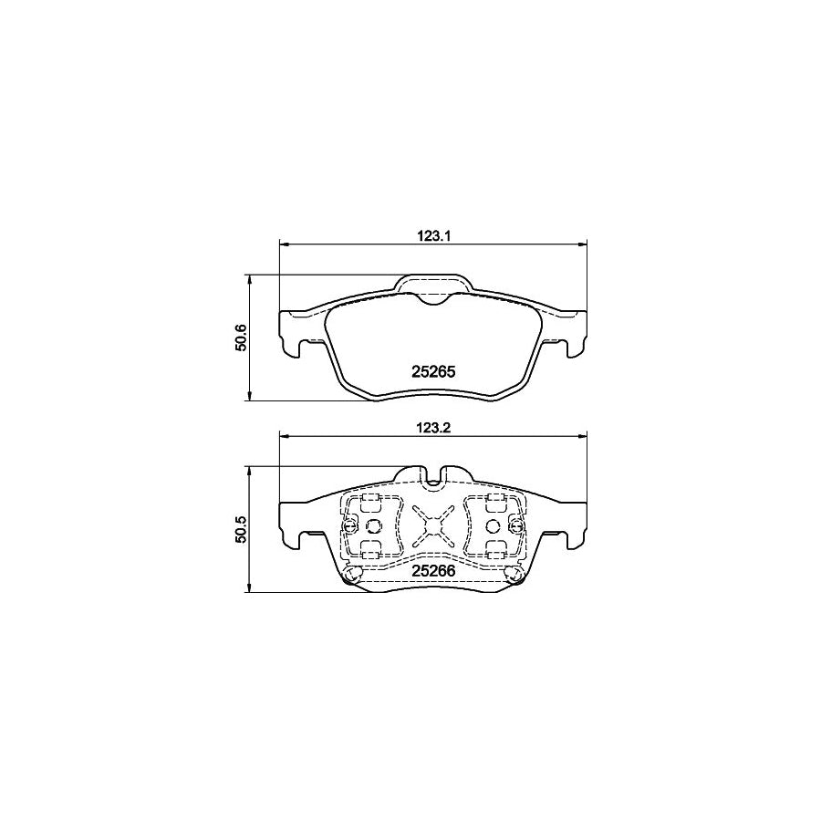 Hella 8DB 355 017 341 Brake Pad Set Not Prepared For Wear Indicator