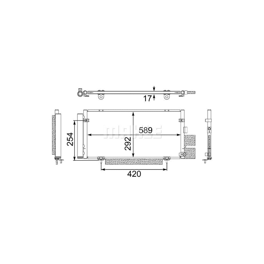 MAHLE ORIGINAL AC 477 000S Air conditioning condenser with dryer
