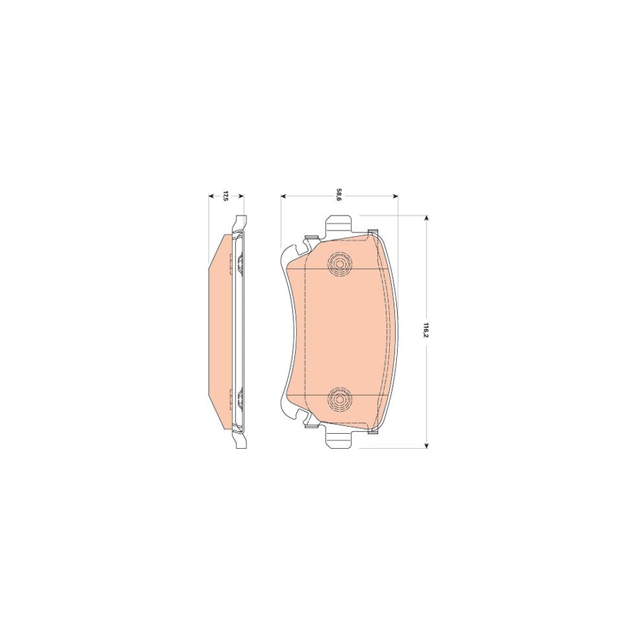 TRW Gdb1769 Brake Pad Set For Audi A4 Prepared For Wear Indicator With Brake Caliper Screws With Accessories