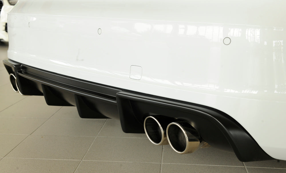 Rieger 00056805 Audi 8V A3 Rear Diffuser for Twin Tailpipe Left & Right - Matte Black