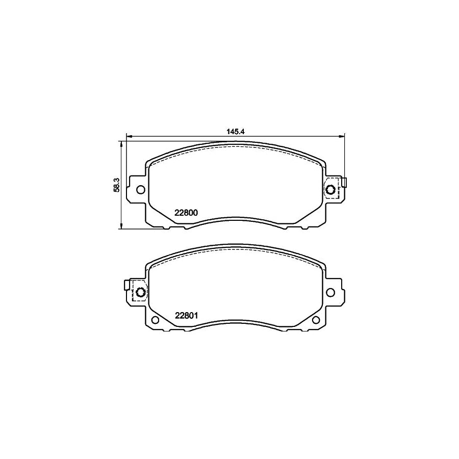 Hella 8DB 355 039 161 Brake Pad Set With Acoustic Wear Warning