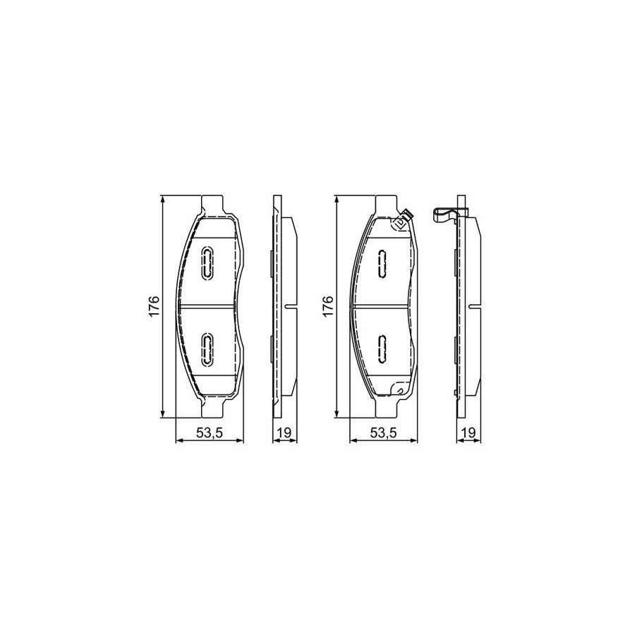 Bosch 0986495366 Brake Pad Set With Acoustic Wear Warning With Anti Squeak Plate With Mounting Manual BP1716