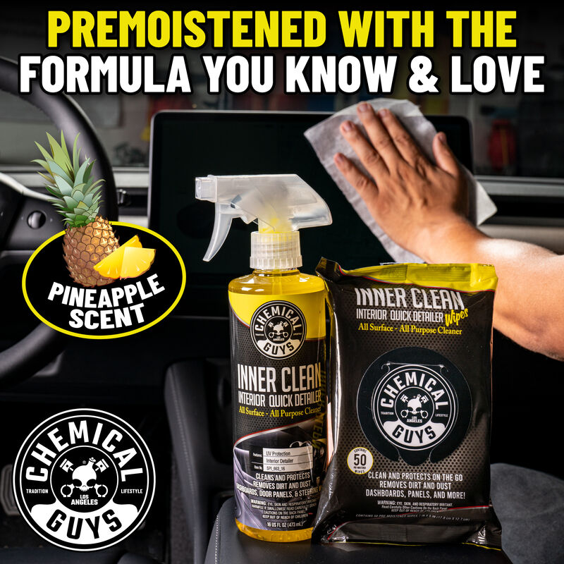Chemical Guys InnerClean Interior Quick Detailer & Protectant Car Wipes | Duco Car Parts UK Car Parts