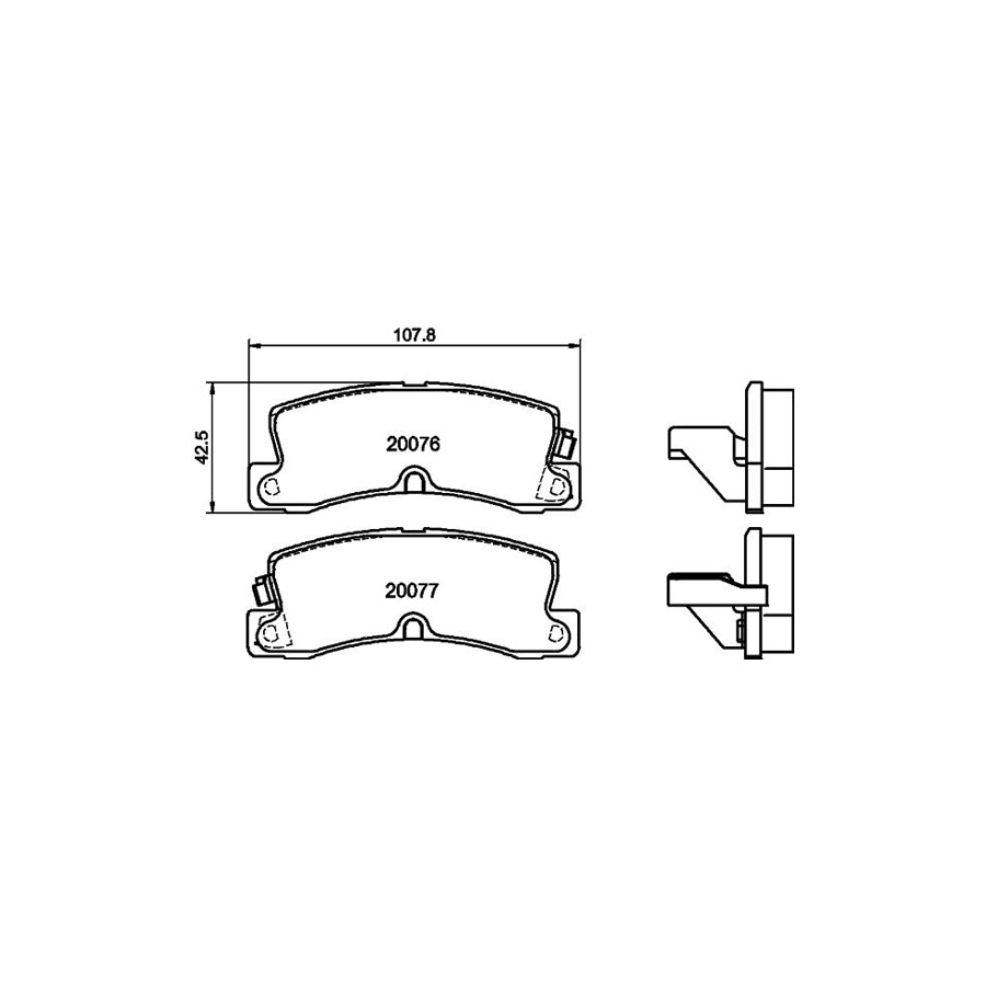 Hella 8DB 355 005 691 Brake Pad Set With Acoustic Wear Warning