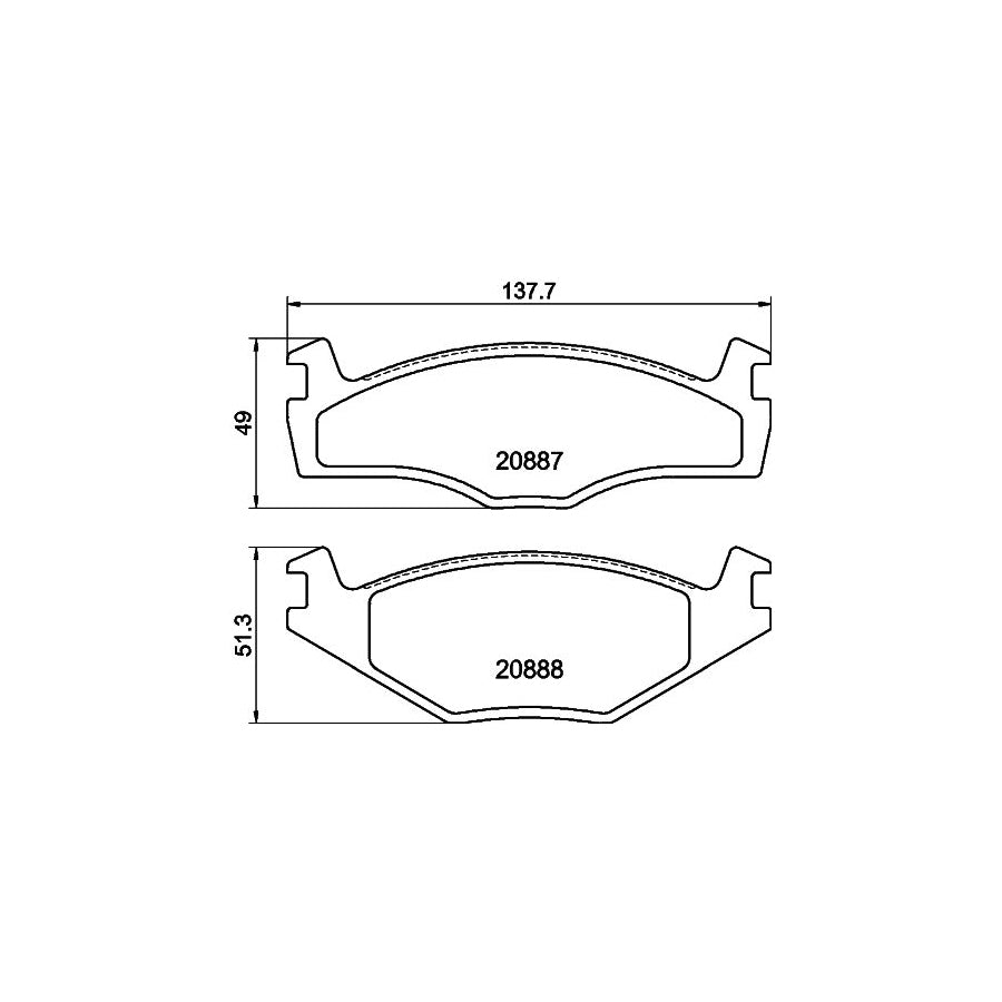 Hella 8DB 355 017-501 Brake Pad Set Not Prepared For Wear Indicator, With Accessories