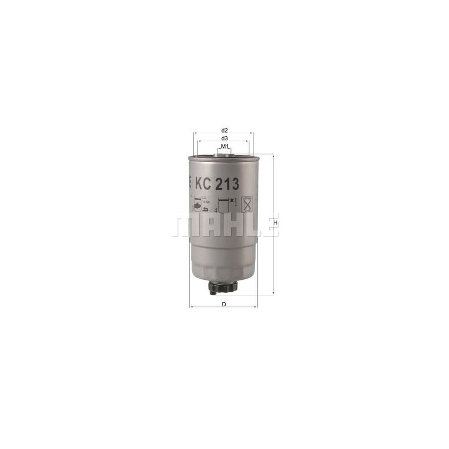 MAHLE ORIGINAL KC 213 Fuel filter Spin-on Filter