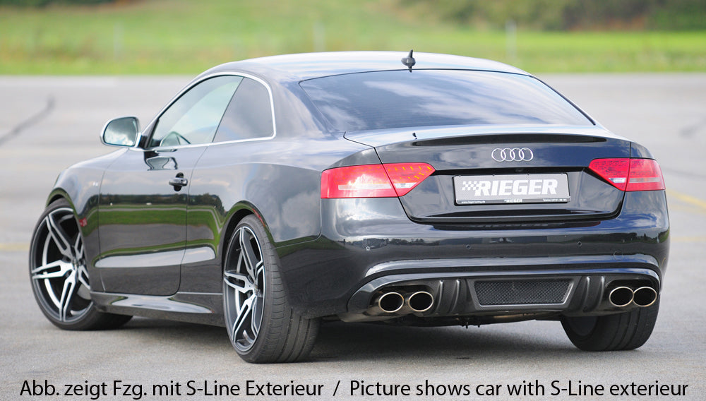 Rieger 00099086 Audi B8 B81 A5 Rear Diffuser for Twin Tailpipe Left & Right - Carbon-Look
