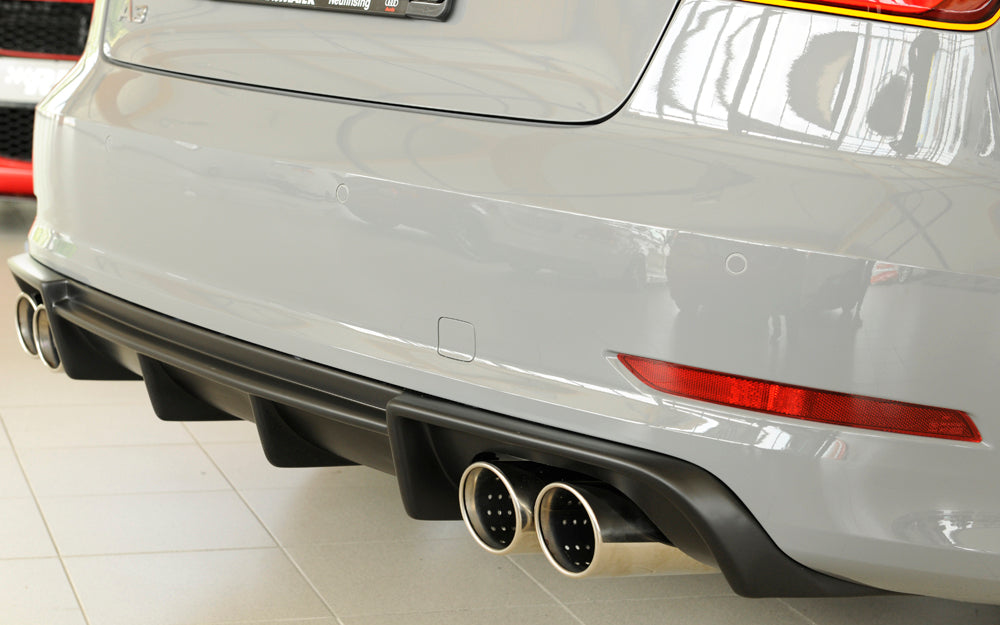 Rieger 00056808 Audi 8V A3 Rear Diffuser for Twin Tailpipe Left & Right - Matte Black