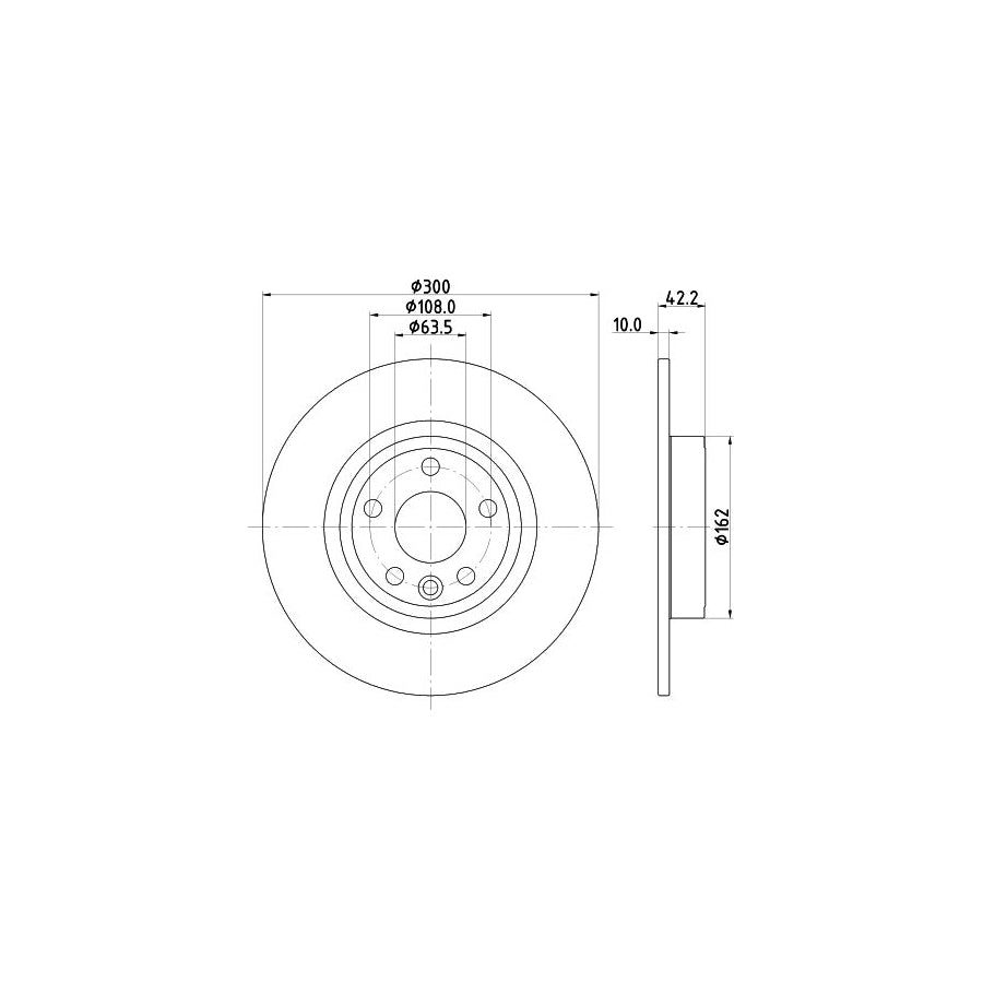 HELLA 8DD 355 126 721 Brake Disc for LAND ROVER Discovery Sport L550 Solid Coated without wheel hub without wheel studs