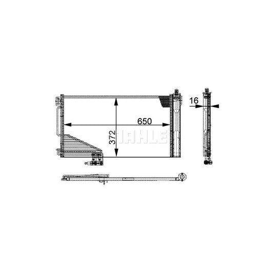MAHLE ORIGINAL AC 347 000P Air conditioning condenser with dryer