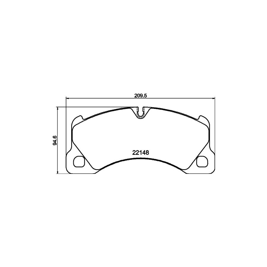 Hella 8DB 355 040 631 Brake Pad Set For Porsche Cayenne Prepared For Wear Indicator