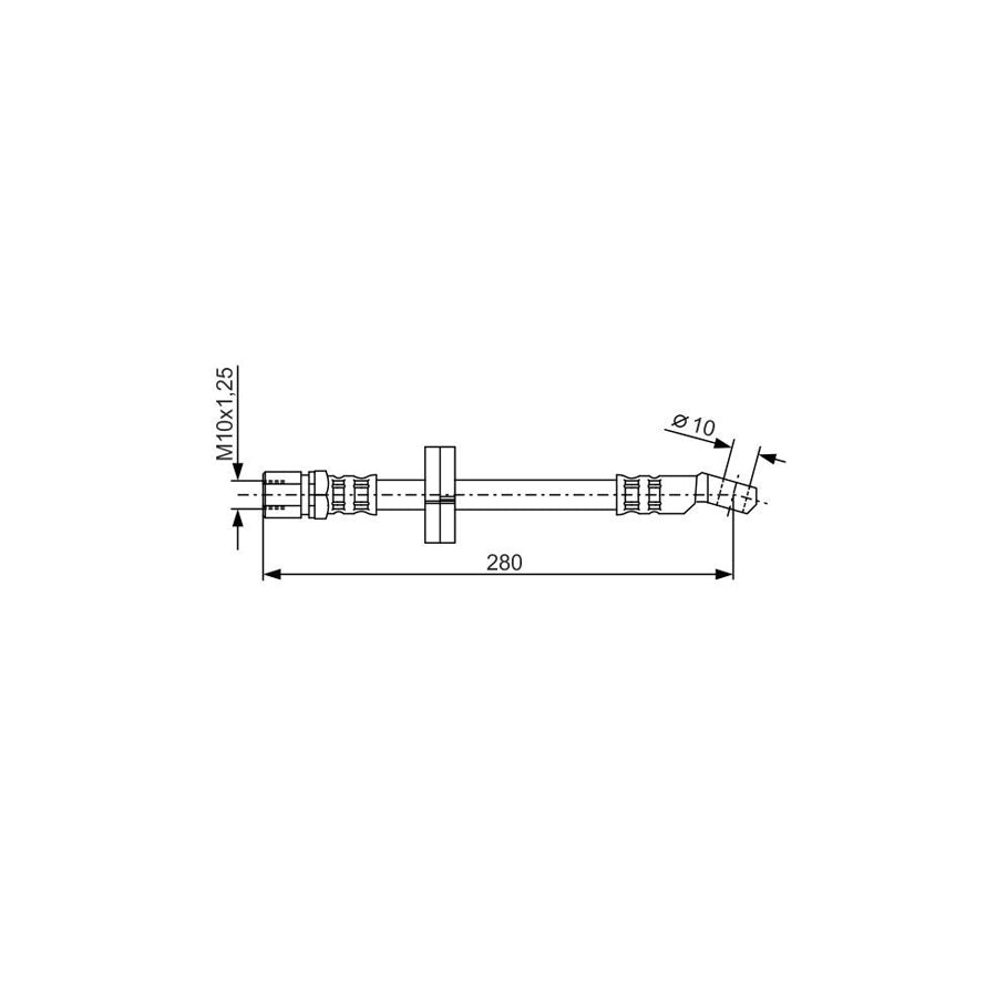 BOSCH 1 987 476 239 Brake Hose 280Mm M10X1 25