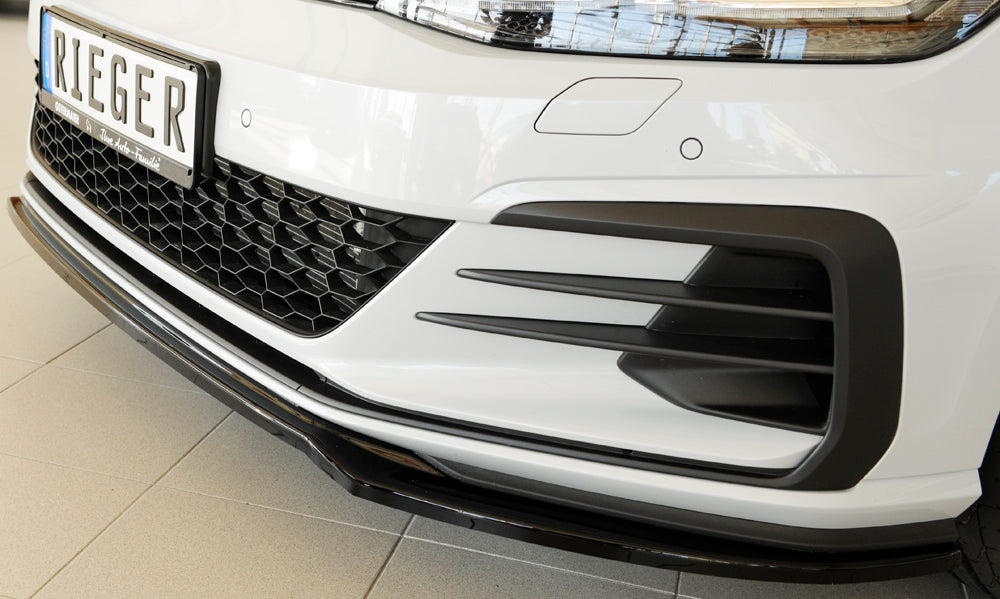 Rieger 00088148 VW Mk7 Golf Front Splitter (GTI, GTD & GTE) - Glossy Black