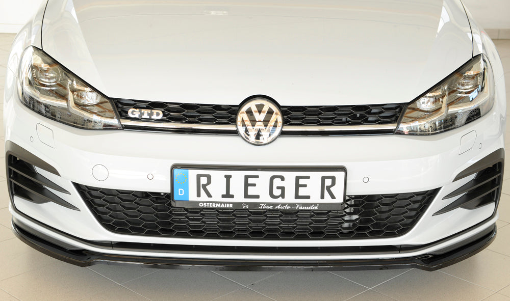 Rieger 00088148 VW Mk7 Golf Front Splitter (GTI, GTD & GTE) - Glossy Black