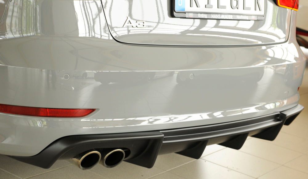 Rieger 00056807 Audi 8V A3 Rear Diffuser for Twin Tailpipe Left - Matte Black
