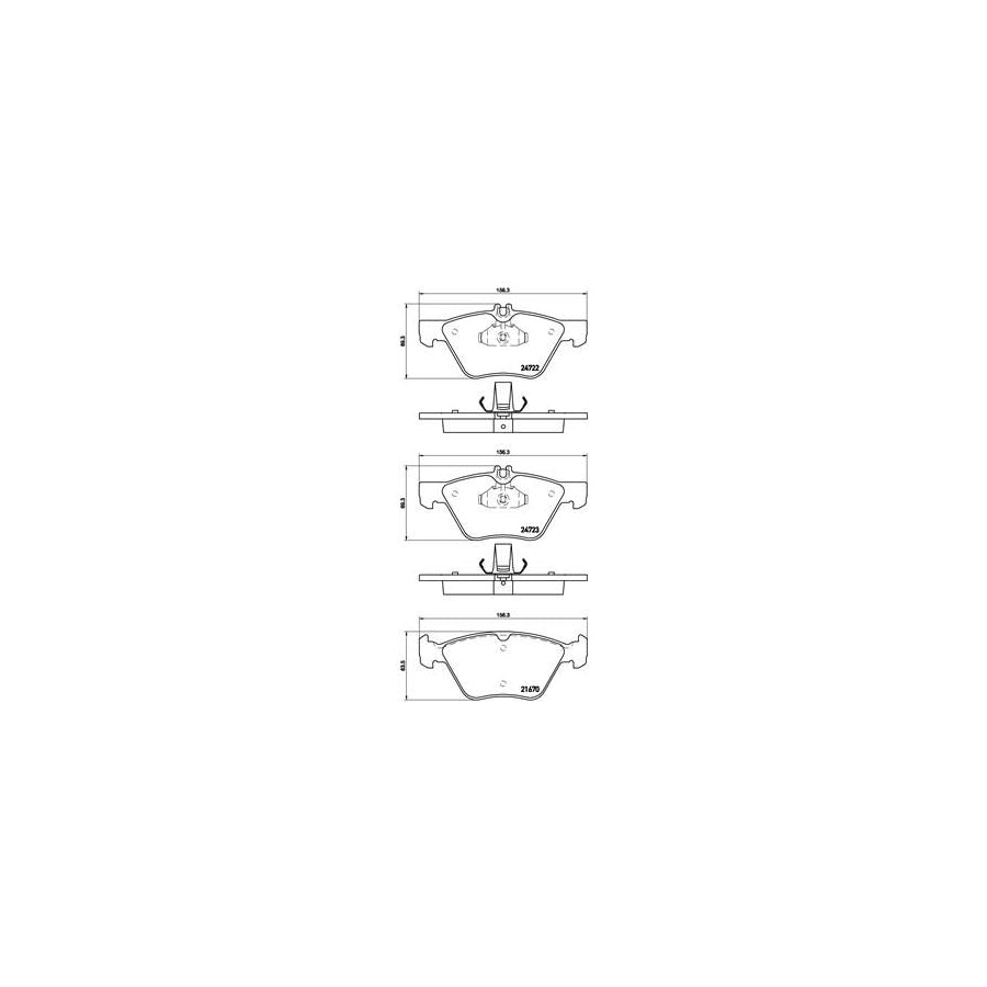 Brembo P 50 075 Brake Pad Set Prepared For Wear Indicator