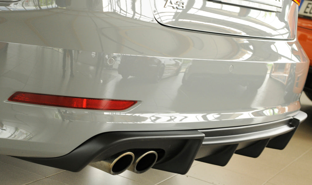 Rieger 00056807 Audi 8V A3 Rear Diffuser for Twin Tailpipe Left - Matte Black