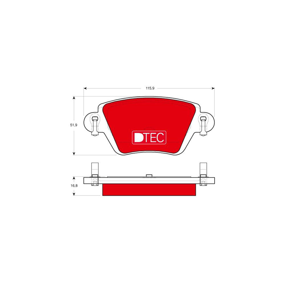 TRW Dtec Cotec Gdb1525Dte Brake Pad Set With Acoustic Wear Warning With Brake Caliper Screws With Accessories