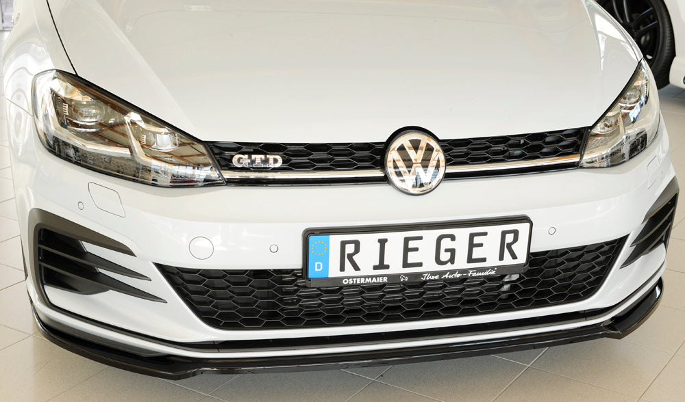 Rieger 00088148 VW Mk7 Golf Front Splitter (GTI, GTD & GTE) - Glossy Black