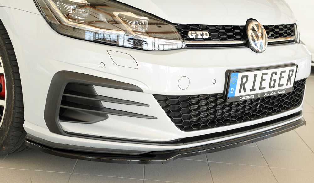 Rieger 00088148 VW Mk7 Golf Front Splitter (GTI, GTD & GTE) - Glossy Black