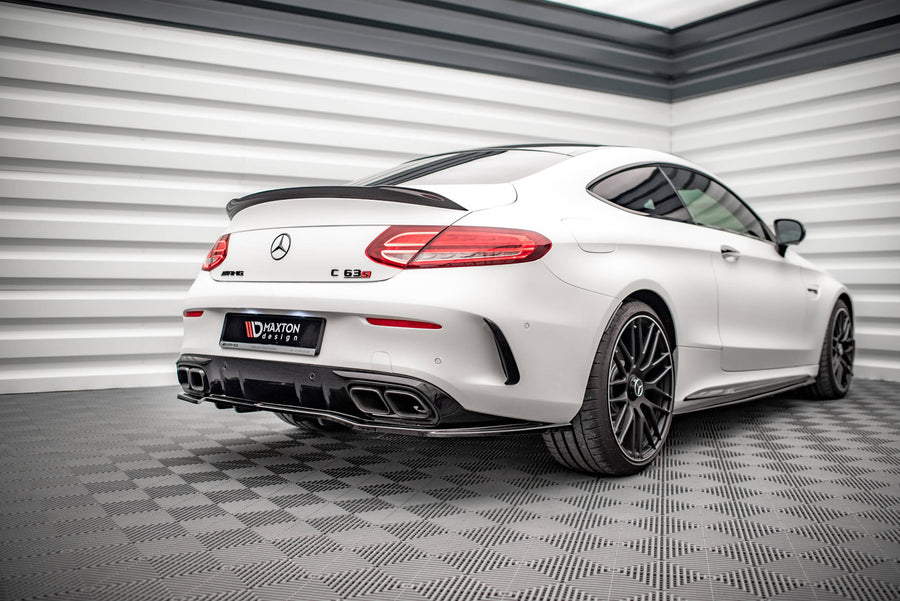 Maxton Design Mercedes Benz C63 AMG Coupe C205 (Facelift) Central Rear Splitter (with vertical bars)