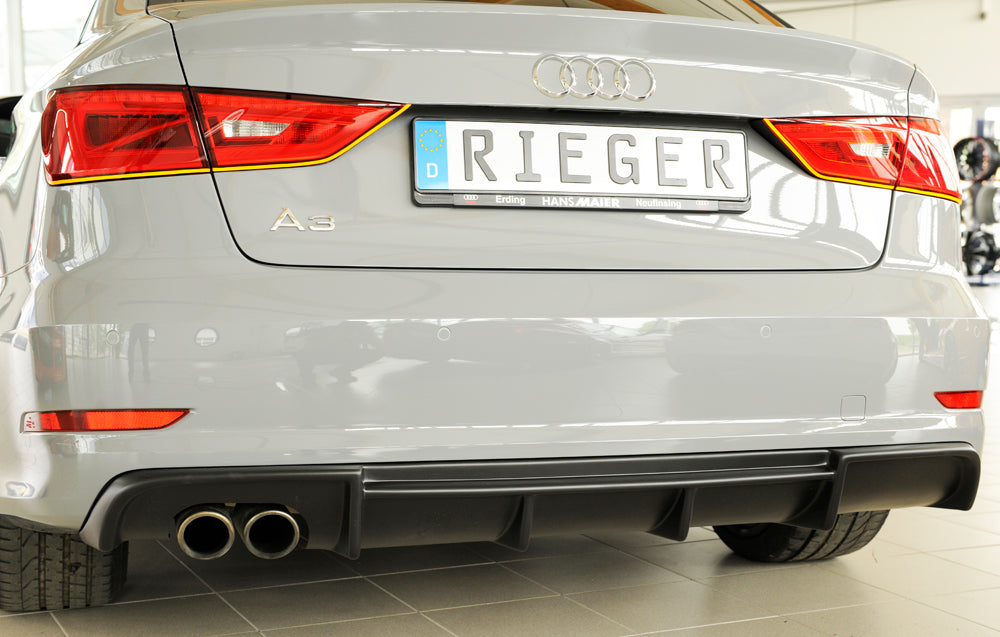 Rieger 00056807 Audi 8V A3 Rear Diffuser for Twin Tailpipe Left - Matte Black
