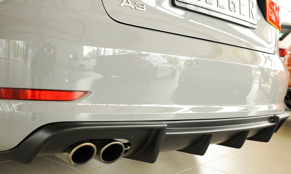 Rieger 00056807 Audi 8V A3 Rear Diffuser for Twin Tailpipe Left - Matte Black