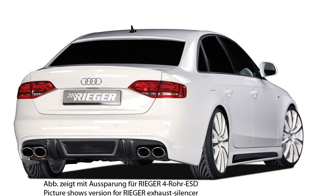 Rieger 00099081 Audi B8 B81 A4 Rear Diffuser for Twin Tailpipe Left - Carbon-Look