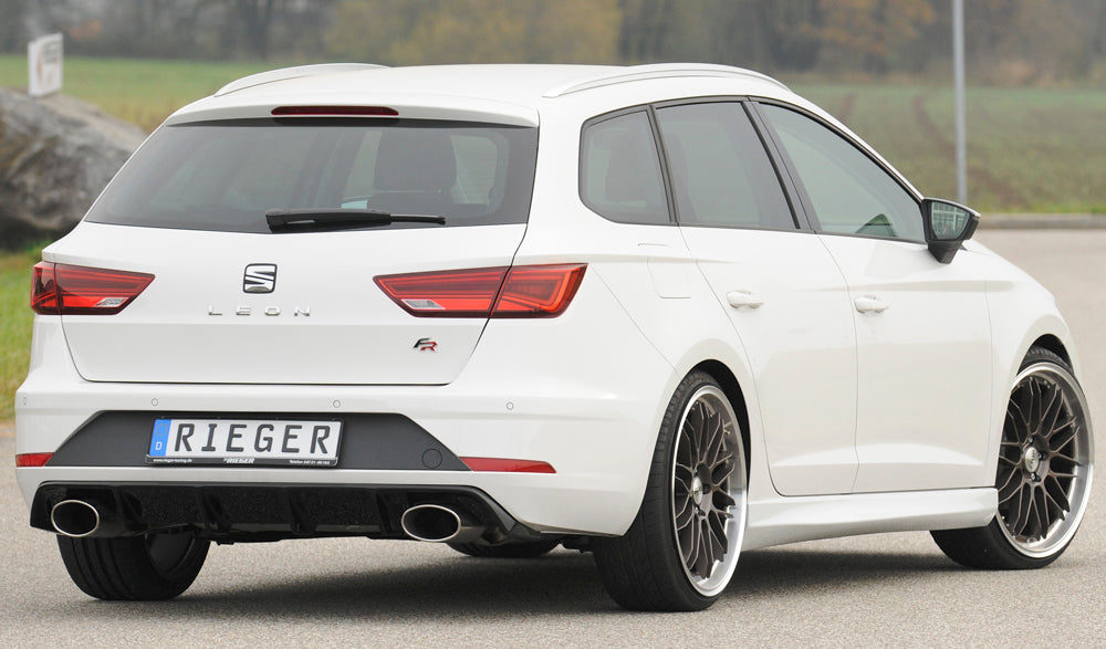Rieger 00088147 SEAT 5F Leon FR Rear Diffuser for Sport Tailpipe Left & Right - Glossy Black