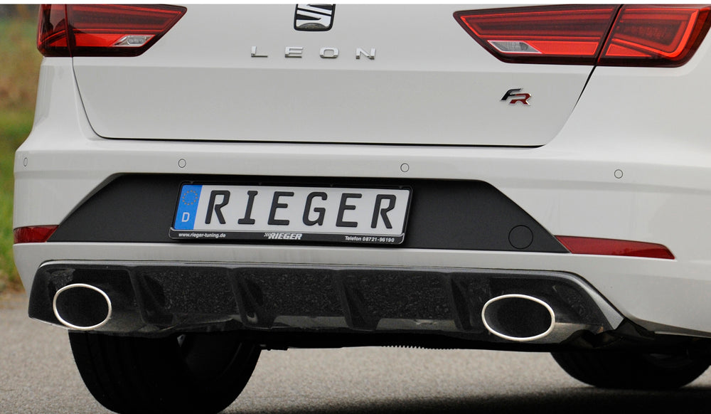 Rieger 00088147 SEAT 5F Leon FR Rear Diffuser for Sport Tailpipe Left & Right - Glossy Black