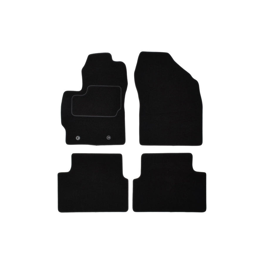 CUSTOPOL Tailored TOY10C Floor mat set for TOYOTA Auris Hatchback (E15) Textile, Front and Rear, Quantity: 4, Black
