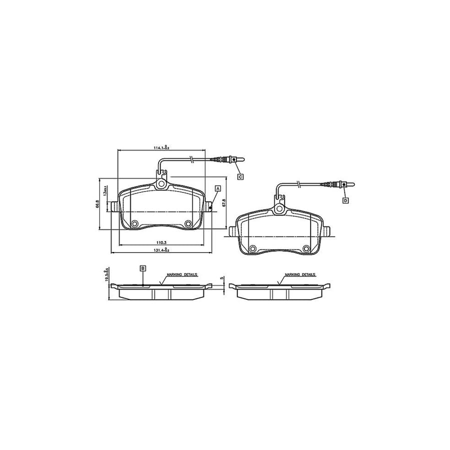 Bosch 0986Tb3076 Brake Pad Set For Peugeot 407 Incl Wear Warning Contact With Bolts With Accessories