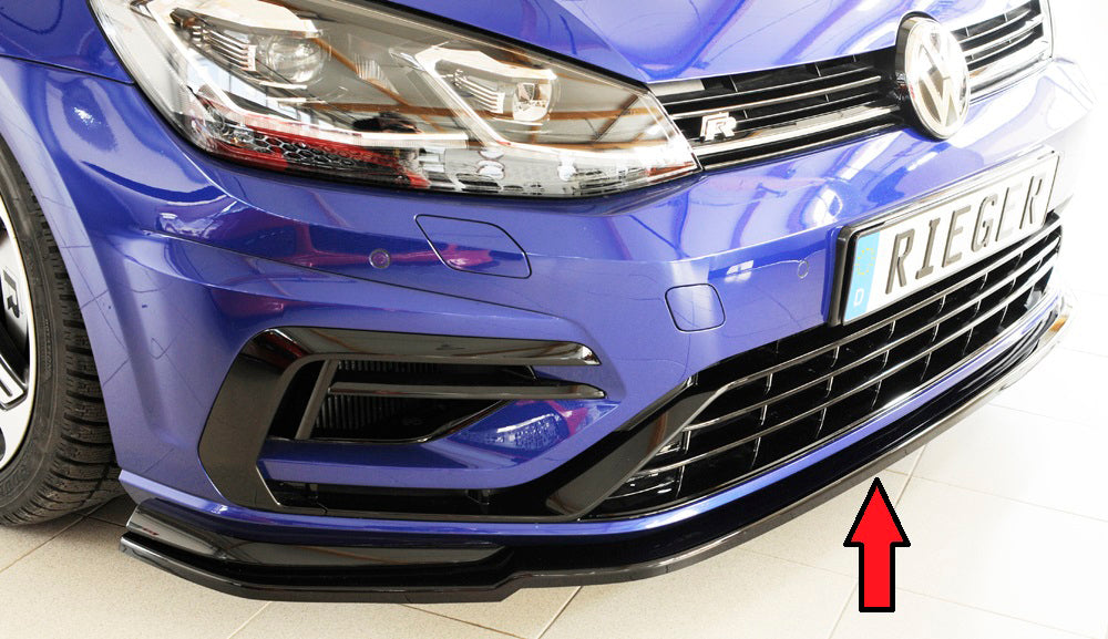 Rieger 00088150 VW Mk7 Mk7-Line Golf R Front Splitter - Glossy Black