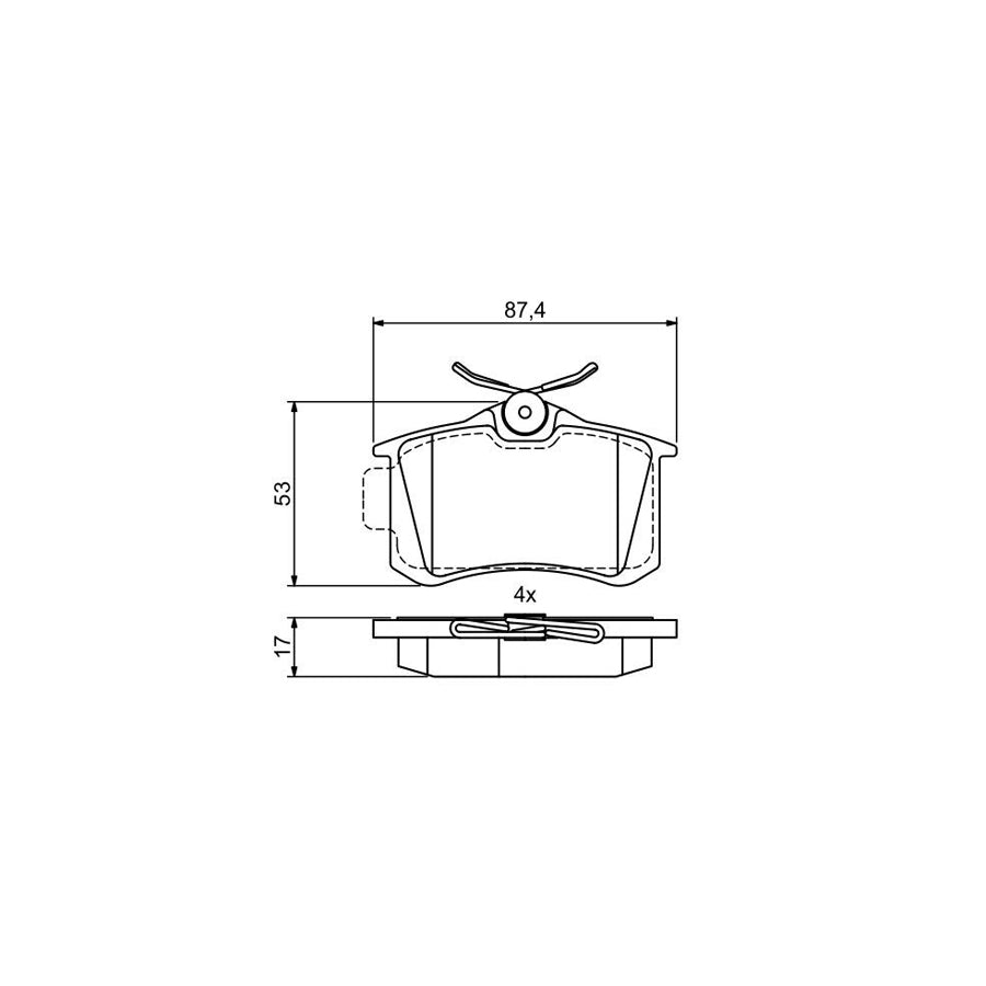 Bosch 0986495455 Brake Pad Set Excl Wear Warning Contact With Anti Squeak Plate With Mounting Manual BP2087