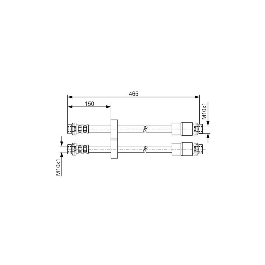 BOSCH 1 987 476 125 Brake Hose for FIAT DOBLO 440Mm M10X1